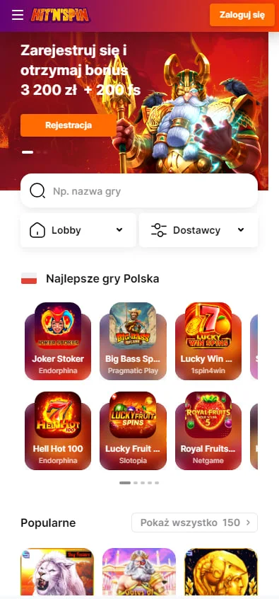 Hit'n'Spin Casino Wersja Mobilna